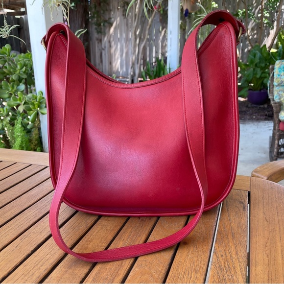 Coach Handbags - Vintage Red Coach Beckett, #9920, made in the USA, pre-1994